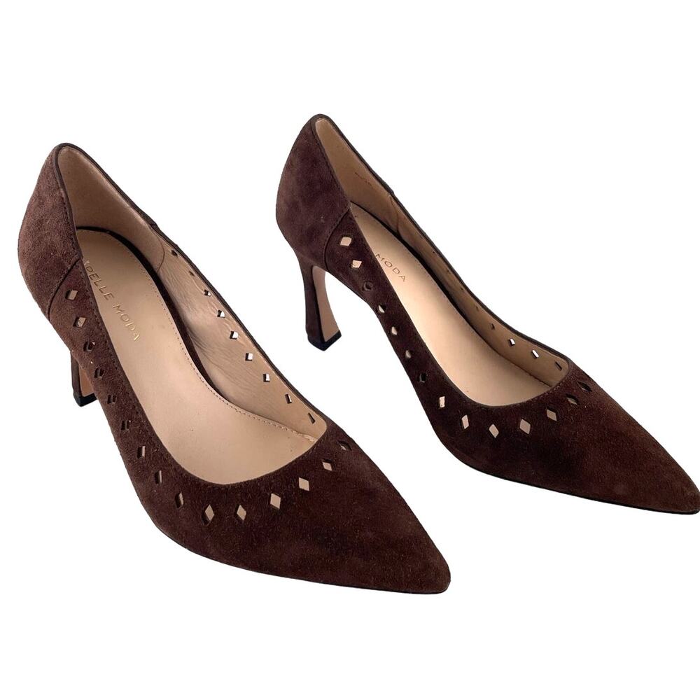 Pelle Moda Brown Suede Pointed Toe Heel Size 7.5M